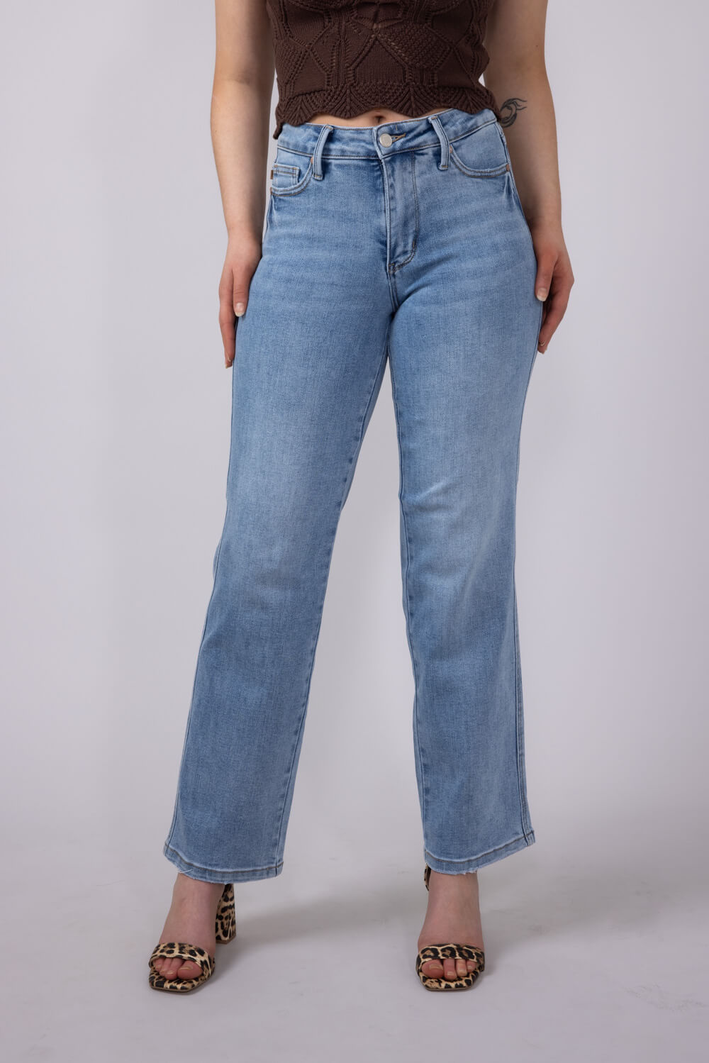 Judy Blue Mid Rise Straight Jeans for Women