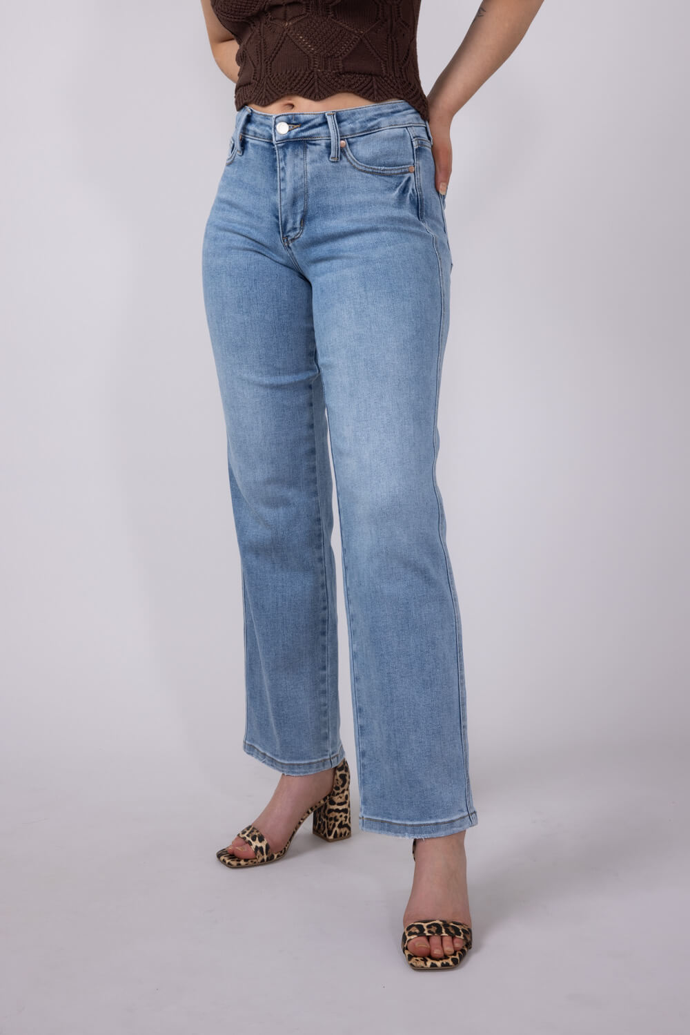 Judy Blue Mid Rise Straight Jeans for Women
