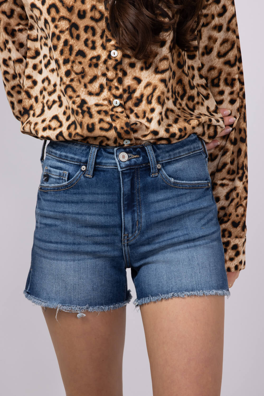 KanCan High Rise Dark Denim Shorts for Women
