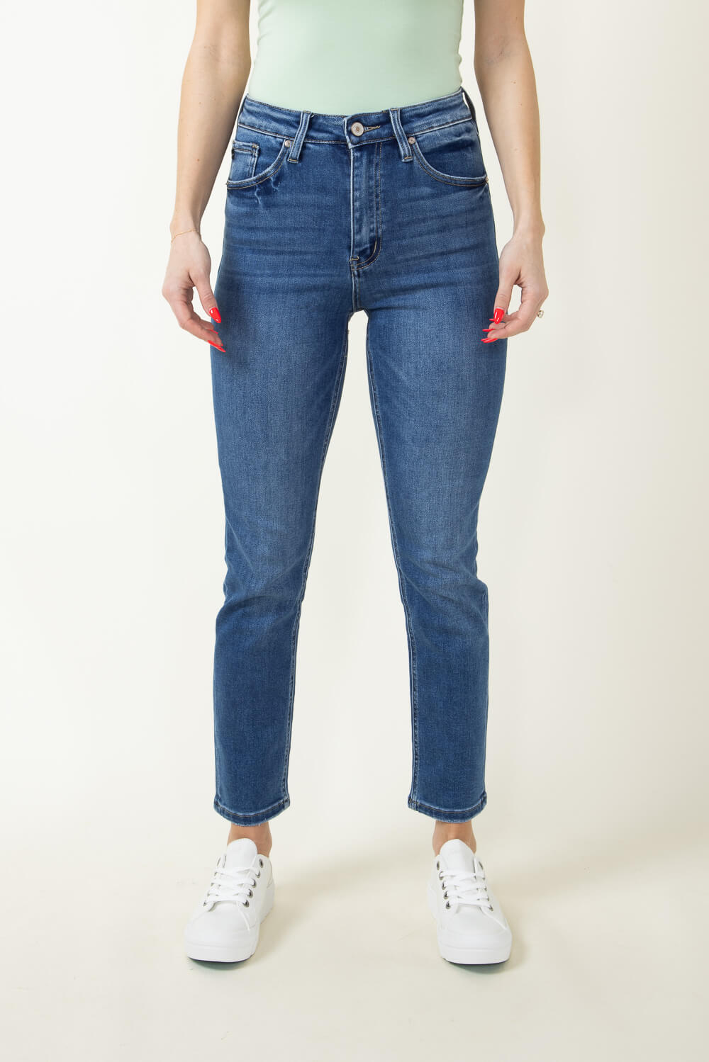 KanCan High Rise Clean Slim Straight Jeans for Women