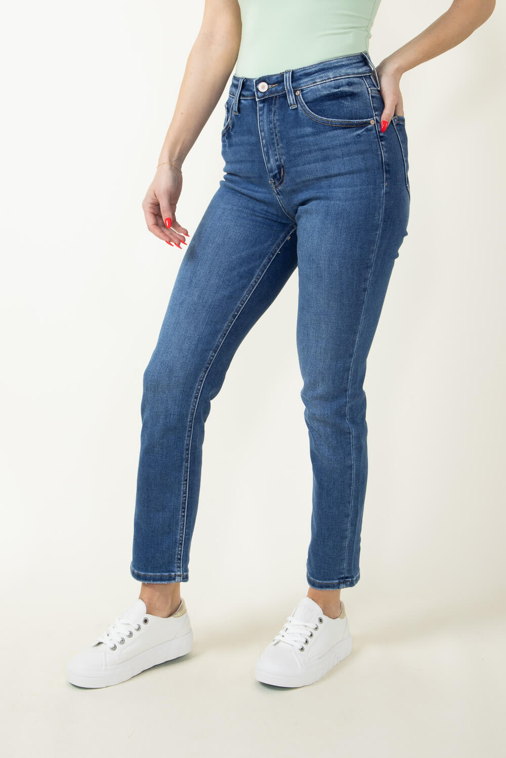 KanCan High Rise Clean Slim Straight Jeans for Women