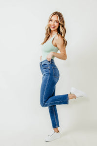 KanCan High Rise Clean Slim Straight Jeans for Women