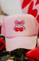 Katydid Cherry Bow Foam Trucker Hat for Women in Light Pink