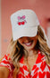 Katydid Cherry Bow Foam Trucker Hat for Women in White