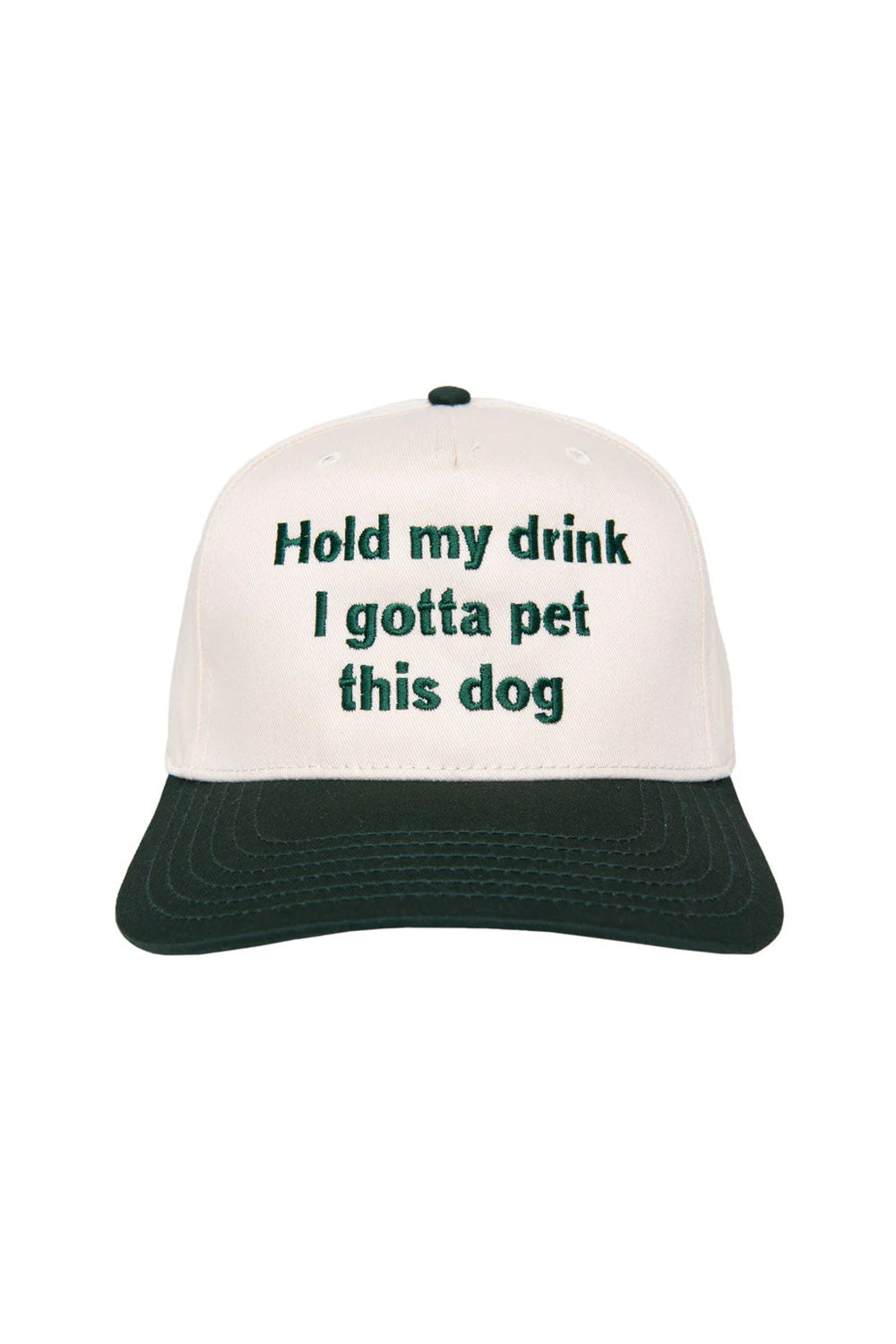 Hold My Drink Trucker Hat for Women in Dark Green/Tan
