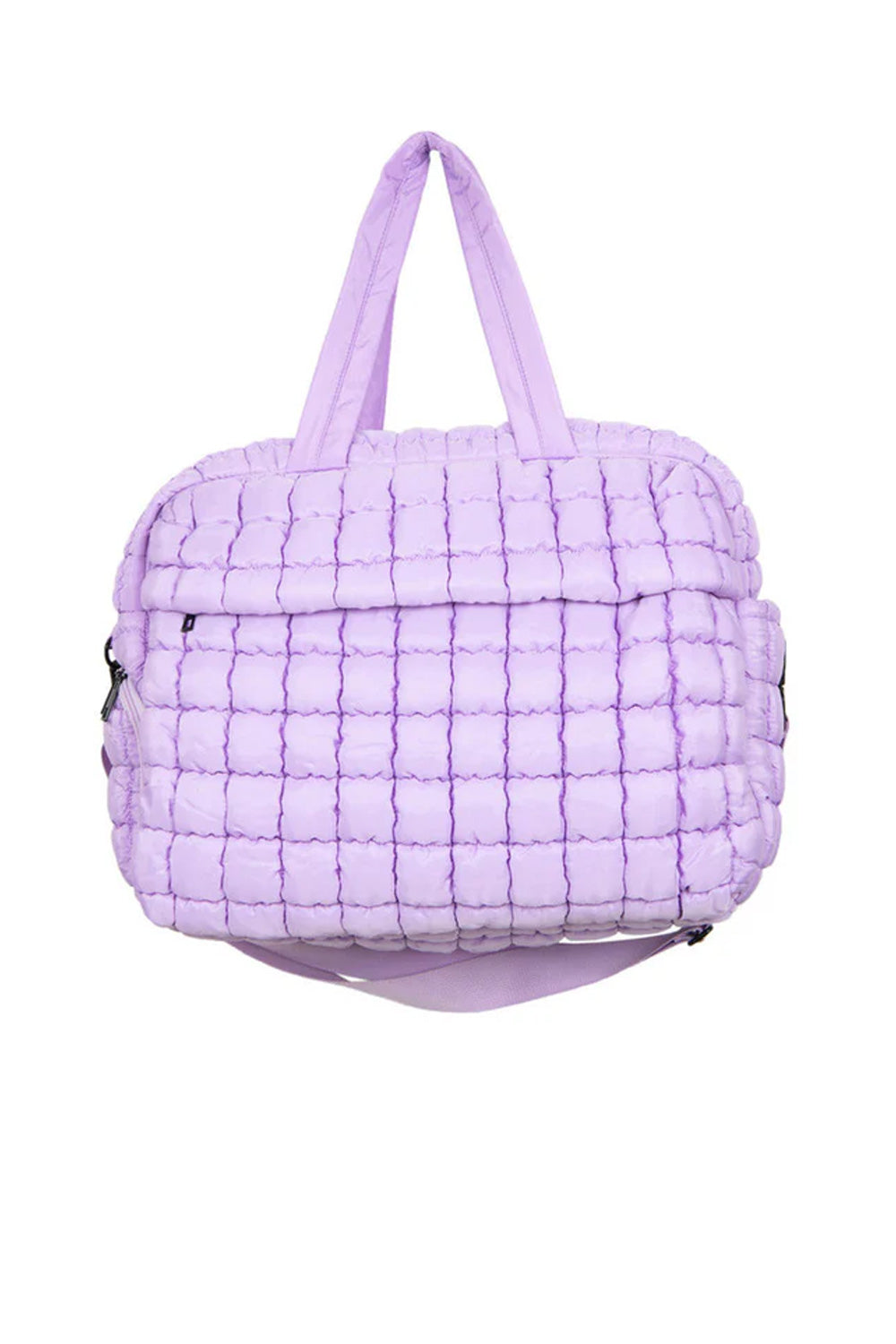 Quilted Puffer Weekender Bubble Bag for Women in Light Purple