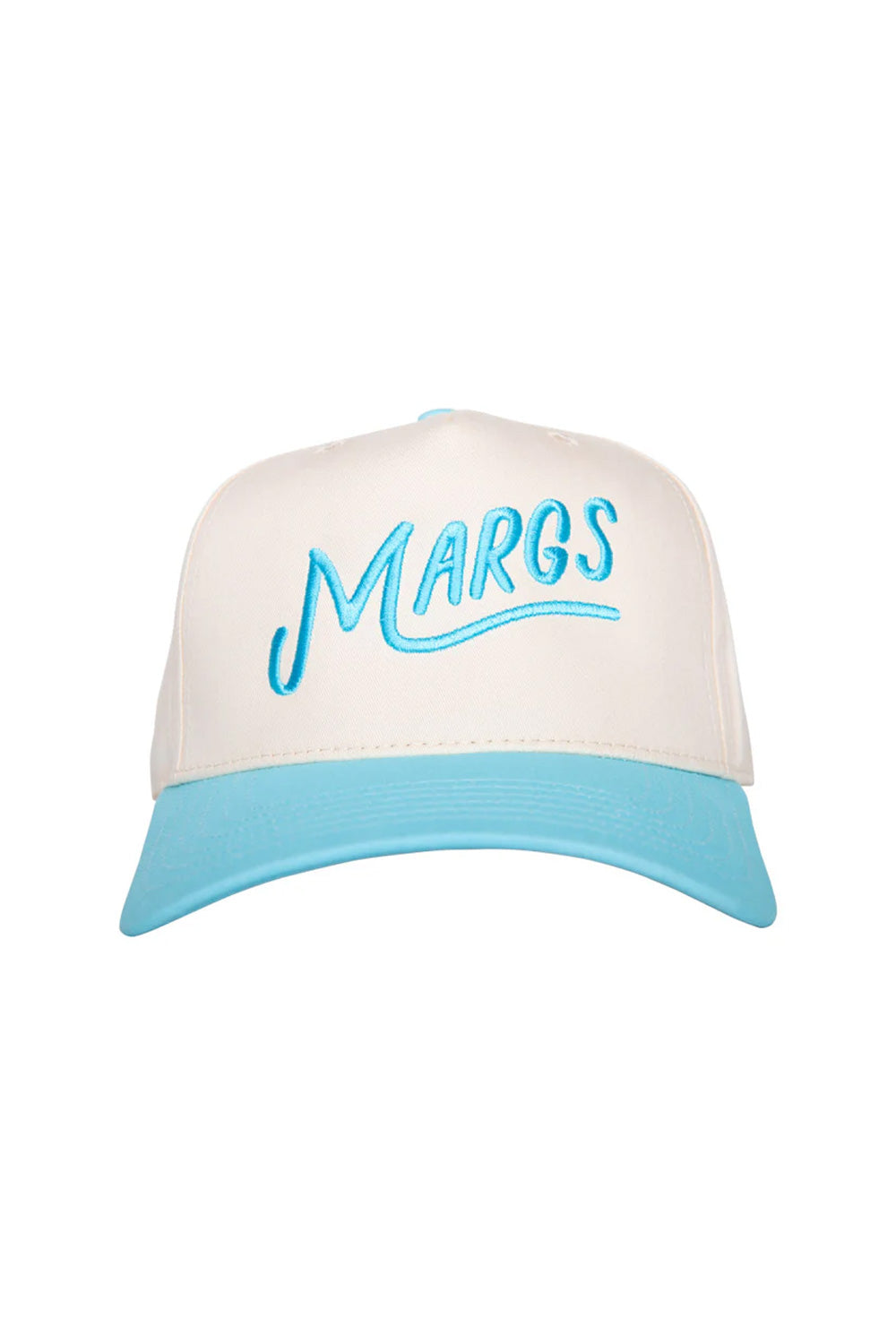 Margs Trucker Hat for Women in Aqua/Tan