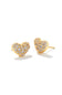 Kendra Scott Ari Gold Pavé Crystal Heart Earrings in White Crystal