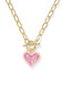 Kendra Scott Ari Heart Enamel Frame Chain Necklace in Gold Pink