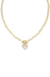 Kendra Scott Ari Heart Enamel Frame Chain Necklace in Gold Ivory Mother of Pearl 