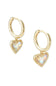 Kendra Scott Ari Heart Gold Huggie Earrings in Dichroic Glass