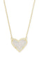 Kendra Scott Ari Heart Gold Pendant Necklace in Iridescent Drusy 
