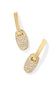 Kendra Scott Bailey Gold Pave Huggie Earrings in White Crystal