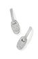Kendra Scott Bailey Silver Pave Huggie Earrings in White Crystal