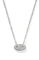 Kendra Scott Bailey Silver Pave Short Pendant Necklace in White Crystal