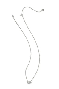 Kendra Scott Bailey Silver Pave Short Pendant Necklace in White Crystal