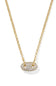 Kendra Scott Bailey Gold Pave Short Pendant Necklace in White Crystal