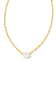 Kendra Scott Cailin Gold Pendant Necklace for Women in White Crystal
