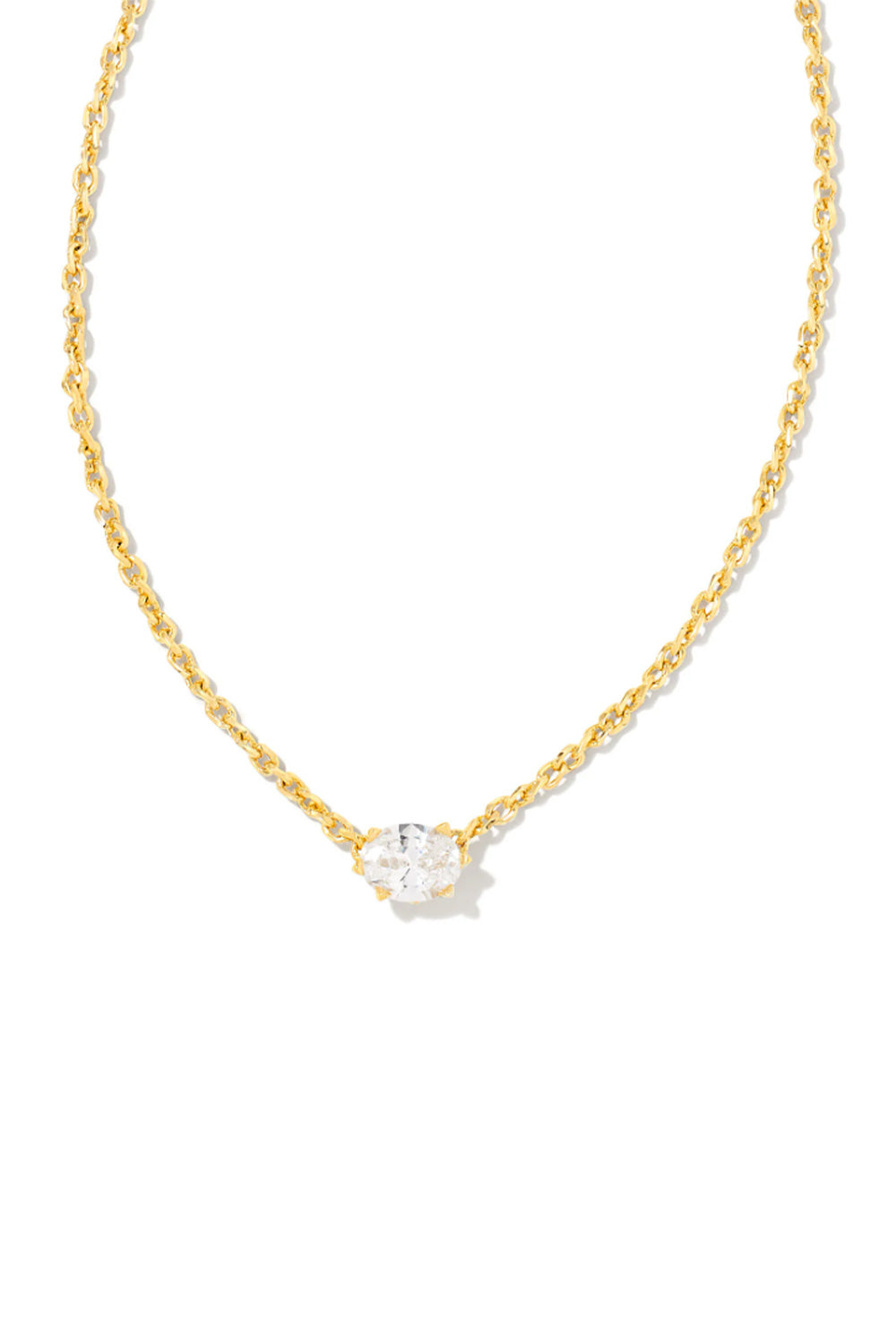 Kendra Scott Cailin Gold Pendant Necklace for Women in White Crystal