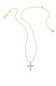 Kendra Scott Cross Gold Pendant Necklace in White Crystal