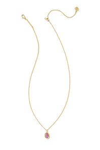 Kendra Scott Daphne Opal Gold Framed Pendant Necklace in Magenta
