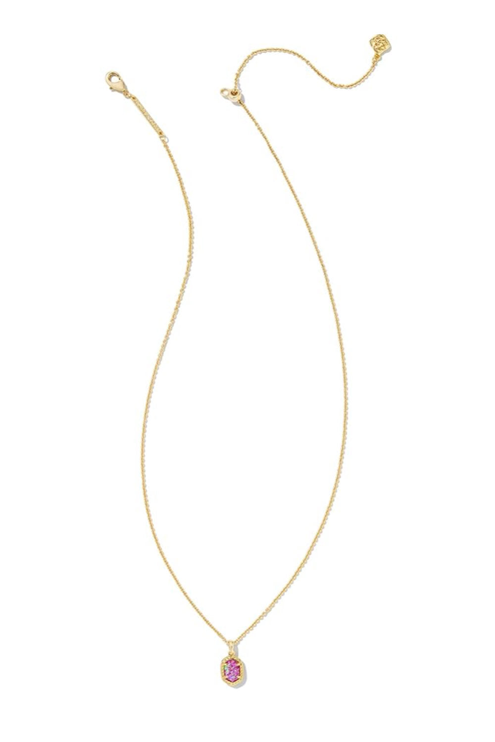 Kendra Scott Daphne Opal Gold Framed Pendant Necklace in Magenta