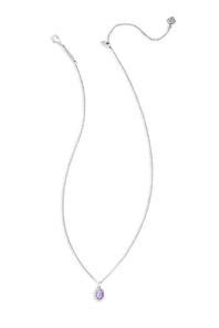 Kendra Scott Daphne Silver Framed Short Pendant Necklace in Lilac Kyocera Opal
