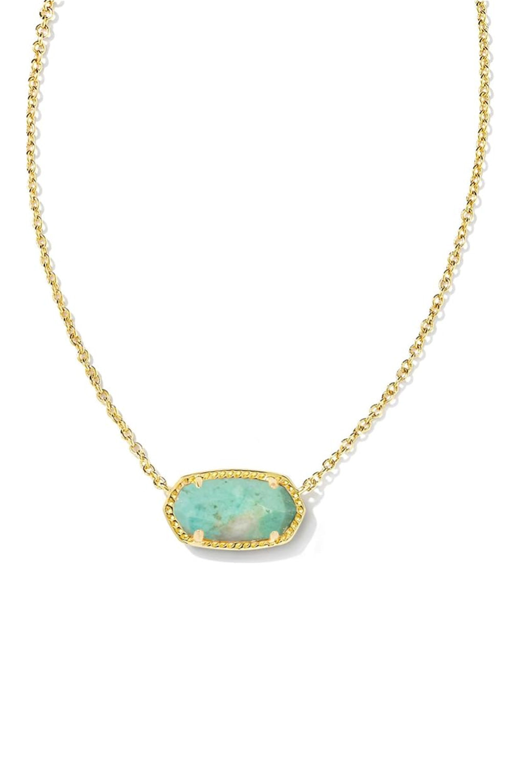 Kendra Scott Elisa Gold Pendant Necklace in Sea Green Chrysocolla