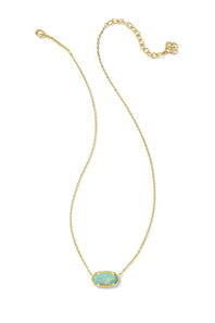 Kendra Scott Elisa Gold Pendant Necklace in Sea Green Chrysocolla