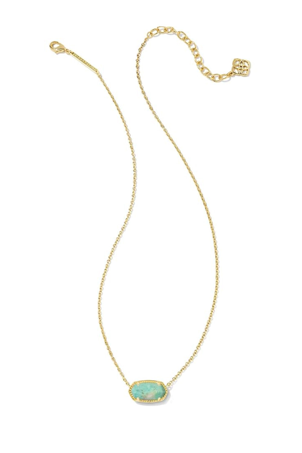 Kendra Scott Elisa Gold Pendant Necklace in Sea Green Chrysocolla