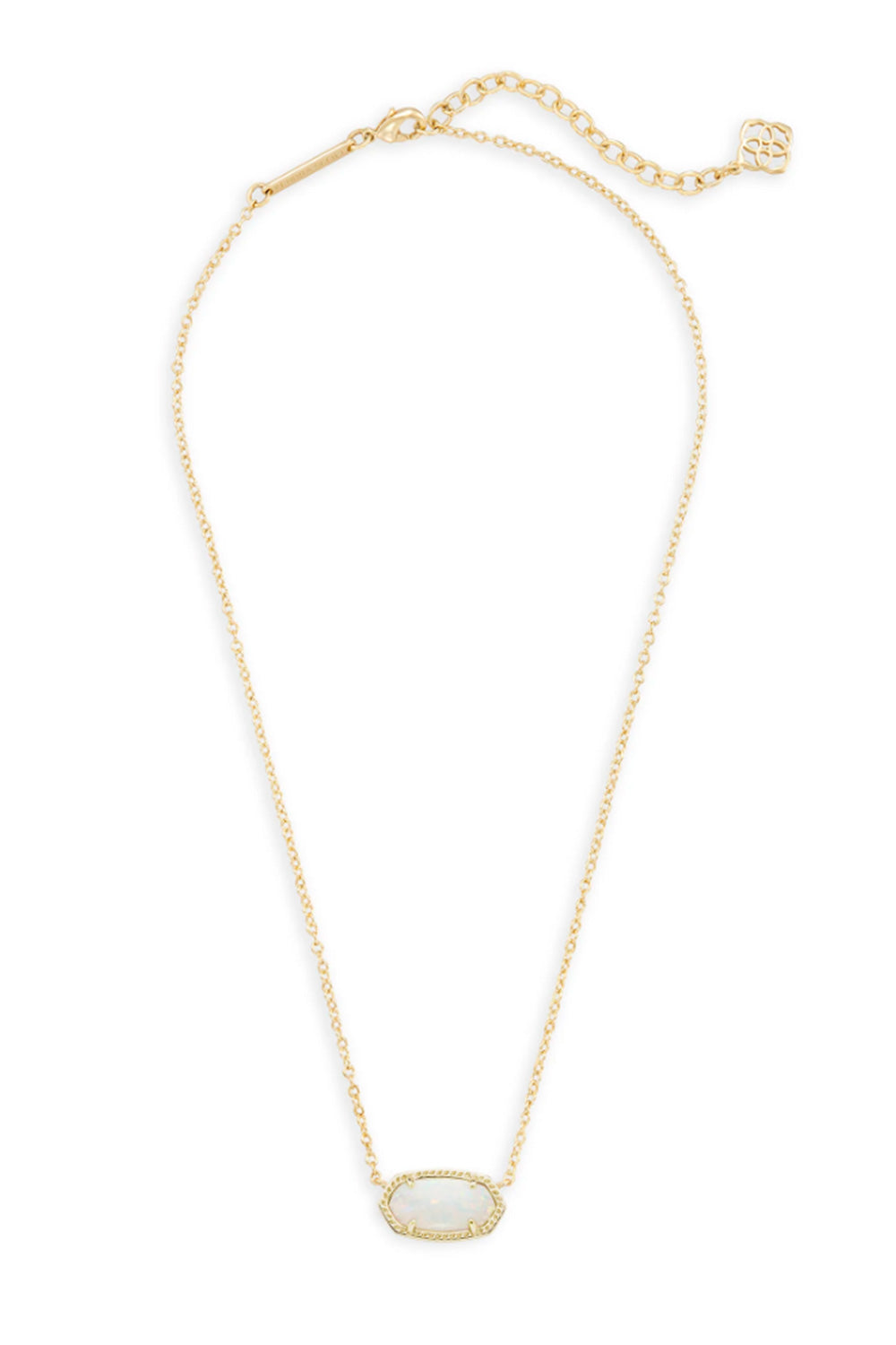 Kendra Scott Elisa Gold Pendant Necklace in White Kyocera Opal
