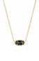 Kendra Scott Elisa Gold Pendant Necklace in Black 