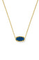 Kendra Scott Elisa Gold Short Pendant Necklace in Blue Drusy