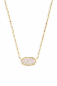 Kendra Scott Elisa Gold Short Pendant Necklace in Iridescent Drusy