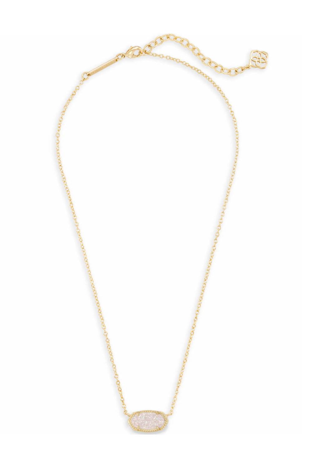 Kendra Scott Elisa Gold Short Pendant Necklace in Iridescent Drusy