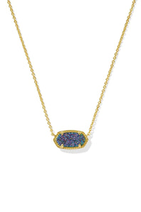 Kendra Scott Elisa Gold Short Pendant Necklace in Multi Drusy