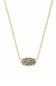 Kendra Scott Elisa Gold Short Pendant Necklace in Platinum Drusy
