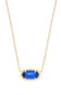 Kendra Scott Elisa Gold Pendant Necklace in Cobalt Cat’s Eye 