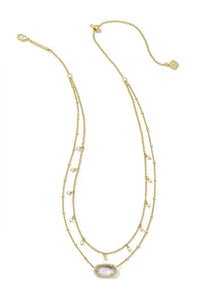 Kendra Scott Elisa Pearl Multi Strand Necklace in Ivory Mother-Of-Pearl