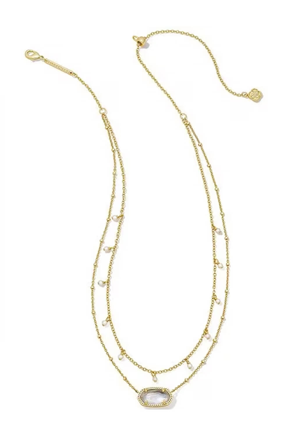 Kendra Scott Elisa Pearl Multi Strand Necklace in Ivory Mother-Of-Pearl