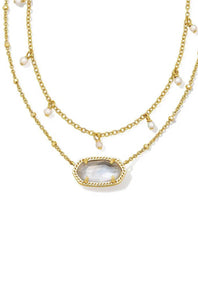 Kendra Scott Elisa Pearl Multi Strand Necklace in Ivory Mother-Of-Pearl