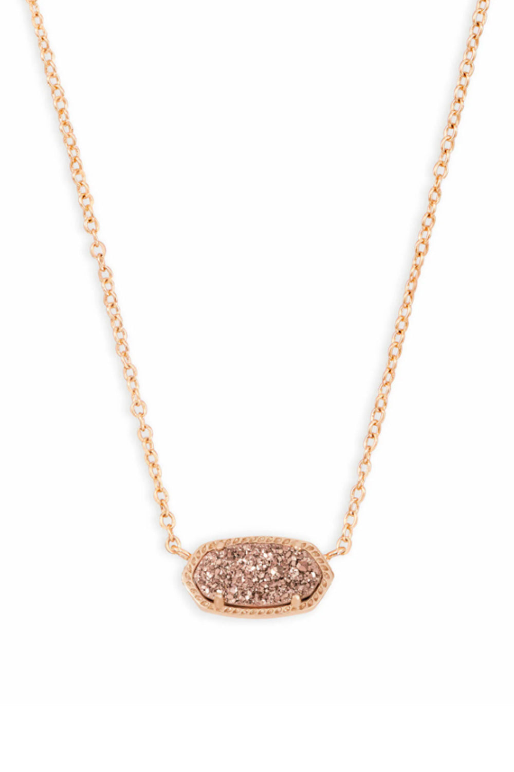 Kendra Scott Elisa Rose Gold Pendant Necklace in Rose Gold Drusy