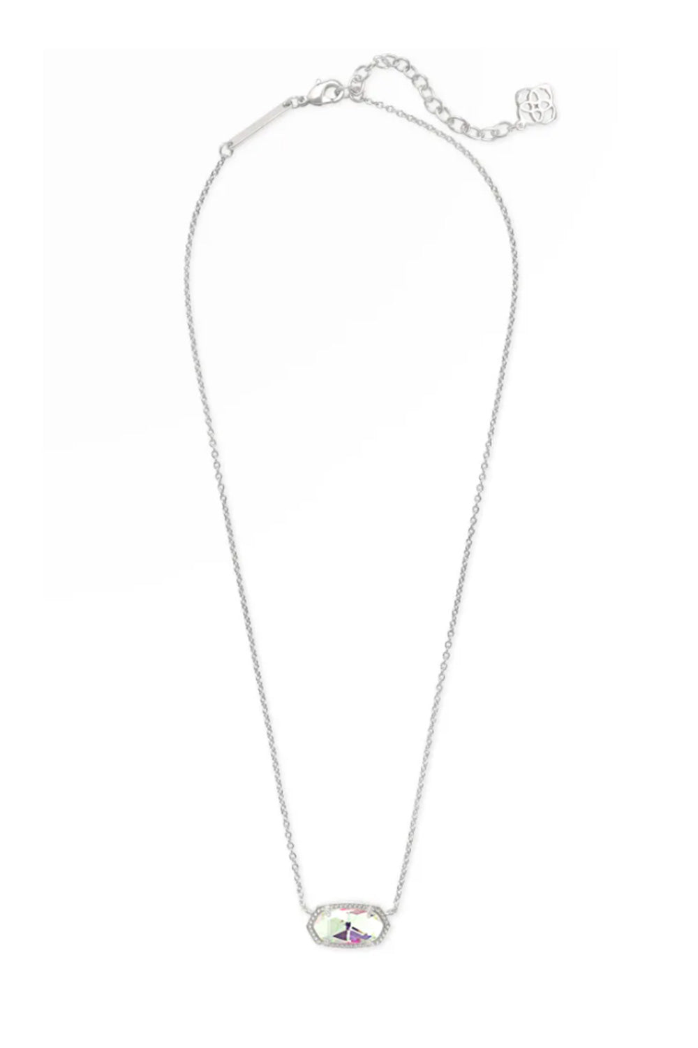 Kendra Scott Elisa Silver Pendant Necklace in Dichroic Glass