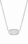 Kendra Scott Elisa Silver Pendant Necklace in Iridescent Drusy