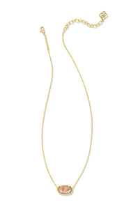 Kendra Scott Elisa Gold Birthstone Pendant Necklace in Gold Light Pink Abalone 