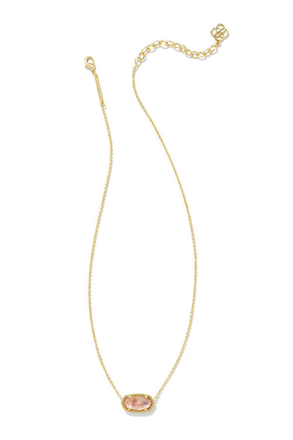 Kendra Scott Elisa Gold Birthstone Pendant Necklace in Gold Light Pink Abalone 