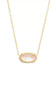 Kendra Scott Elisa Gold Birthstone Pendant Necklace in Gold Light Pink Abalone 