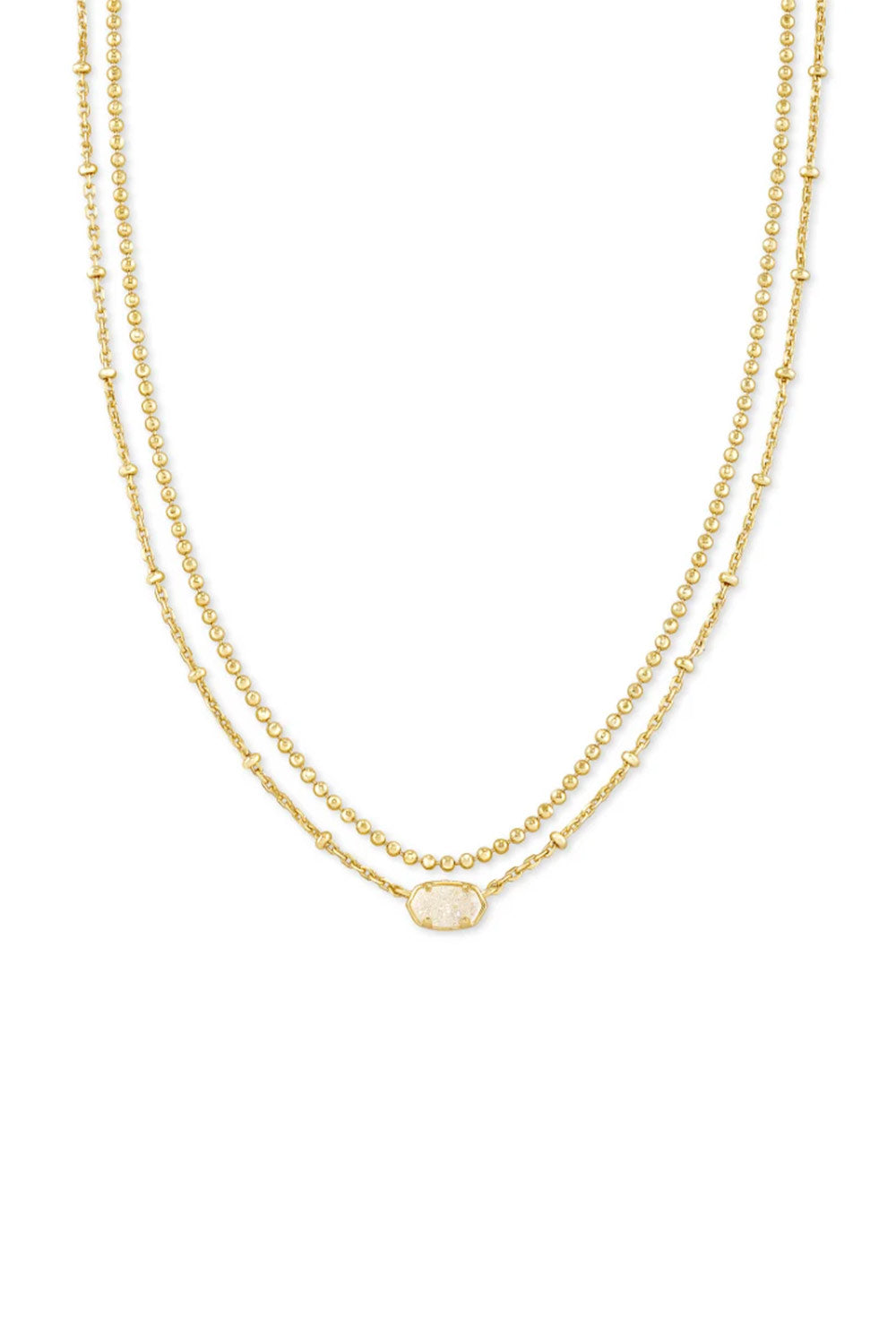 Kendra Scott Emilie Gold Multi Strand Necklace in Iridescent Drusy 