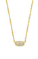 Kendra Scott Grayson Gold Crystal Pendant Necklace in White Crystal 