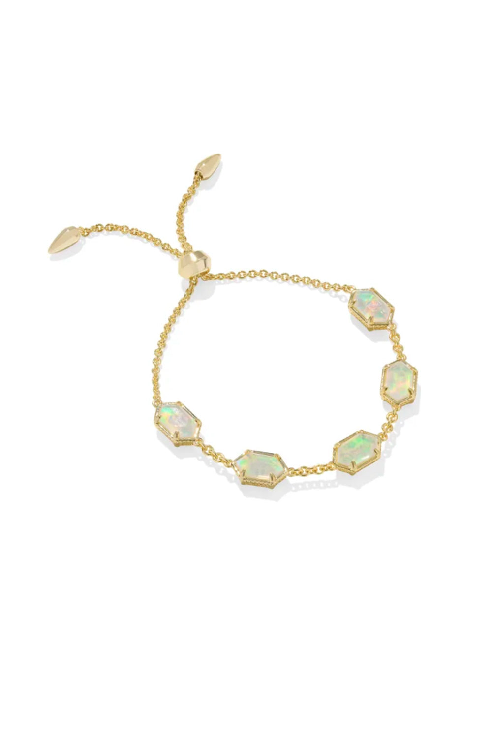 Kendra Scott Hallie Gold Delicate Chain Bracelet in Opalite Illusion